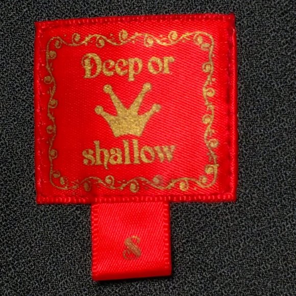 Swans & Hearts Pattern Crochet Lace Overlay Dress S Black White - Picture 3 of 5